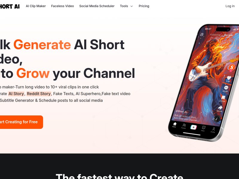 Free AI Short Video Generator:Auto Create Viral Videos | Short AI